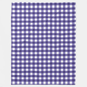Navy blue gingham fleece blanket