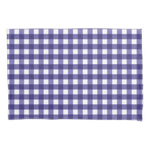 Navy blue gingham pillowcase