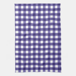 Navy blue gingham tea towel