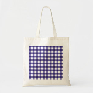 Navy blue gingham tote bag