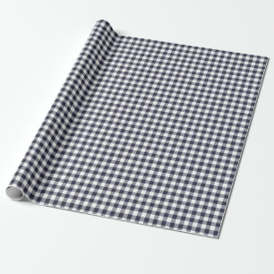 Navy Blue Gingham Wrapping Paper