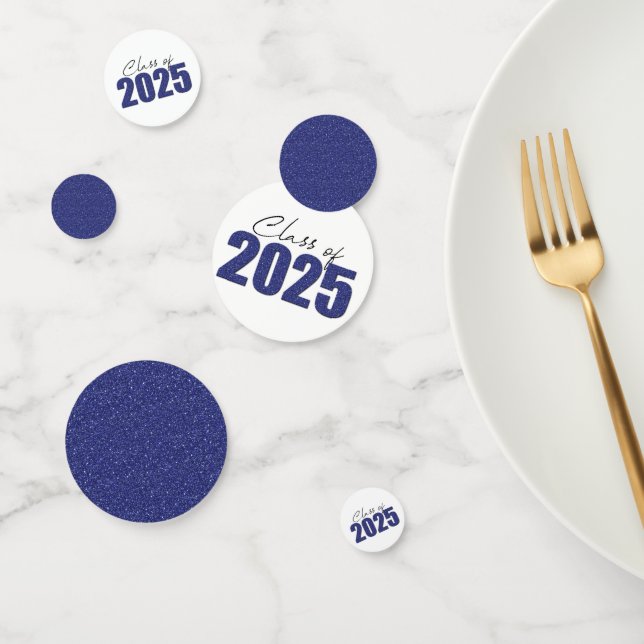 Navy Blue Glitter Class of 2025 Confetti (Group)