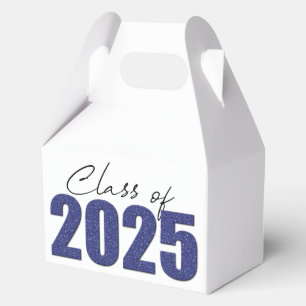 Navy Blue Glitter Class of 2025 Favour Box