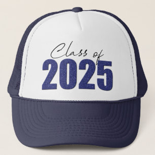 Navy Blue Glitter Class of 2025 Trucker Hat