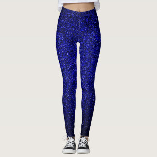 Navy Blue Glitter Leggings