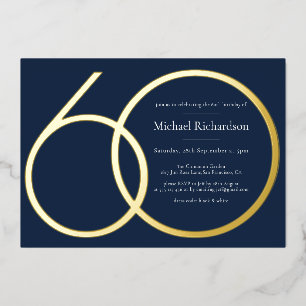 Navy Blue Gold 60th Birthday