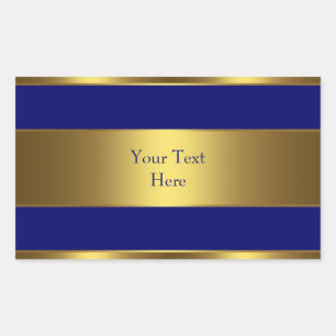Navy Blue Gold Address Envelope Seal Labels