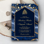 Navy Blue Gold Agate Marble Arch Muslim Wedding Invitation<br><div class="desc">Amaze your guests with this elegant invite featuring a beautiful gemstone design and faux gold glitter accents with 'Bismillah' in Arabic calligraphy. Simply add your event details on this easy-to-use template to make it a one-of-a-kind invitation.</div>