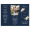 Navy Blue Gold Blush Folded Wedding Program Photo