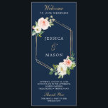 Navy Blue Gold Blush Wedding Program<br><div class="desc">This beautiful wedding program is perfect for any style of wedding. Easily edit with your information. Your guests will love easily reading over all of your wedding details!</div>