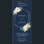 Navy Blue Gold Blush Wedding Program<br><div class="desc">This beautiful wedding program is perfect for any style of wedding. Easily edit with your information. Your guests will love easily reading over all of your wedding details!</div>