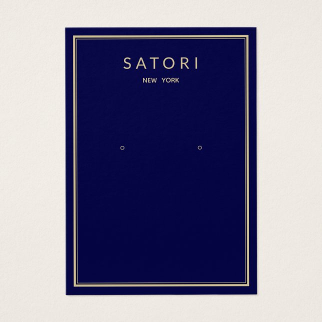 Navy Blue Gold Border Earring Jewellery Display (Front)