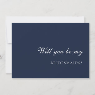 Navy Blue & Gold Bridesmaid Proposal Card
