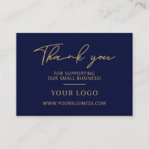 Navy Blue & Gold Business Logo Packaging Thank you