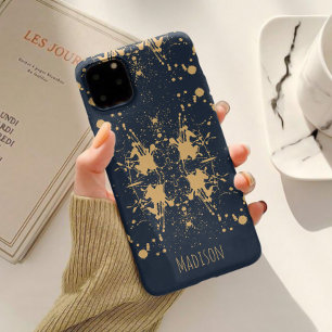 Navy Blue & Gold Celestial Pattern Case-Mate iPhone 14 Case