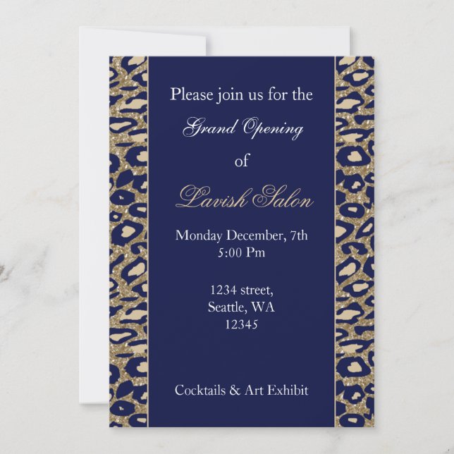 Navy Blue Gold Chic Corporate party Invitation (Front)