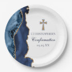 Navy Blue Gold Cross Custom Confirmation Party