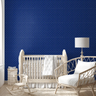 Navy Blue Gold Diamond Tufted Wallpaper