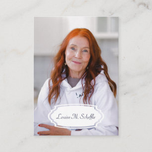 Navy Blue Gold Dots Funeral Prayer Card with Photo