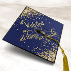 Navy Blue Gold Glitter All Things Are Possible