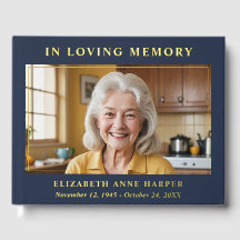 Navy Blue Gold In Loving Memory Photo Memorial