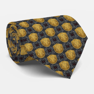 Navy Blue & Gold Justice Scales Tie
