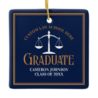 Navy Blue Gold Law School Graduation Christmas