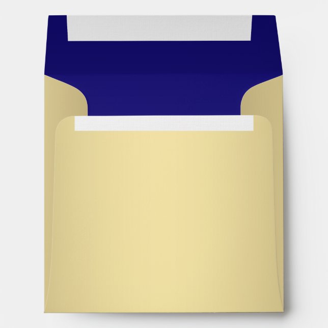 Navy Blue Gold Linen Envelopes (Back (Bottom))
