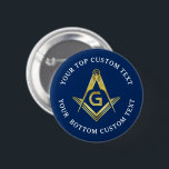 Navy Blue Gold Masonic Buttons | Freemason Pins<br><div class="desc">A classy navy blue and gold square and compass masonic button that you can personalise with your own name, lodge, etc. The design features a modern gold square and compass freemasonry symbol. If you chose to customise the design further, you will discover that you can easily switch out the square...</div>