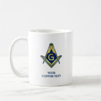 Navy Blue Gold Masonic Mugs | Freemason Home Gifts