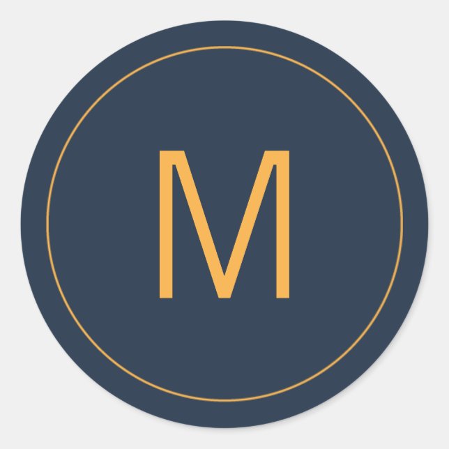 Navy Blue & Gold Monogram Seal (Front)