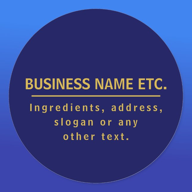 Navy Blue & Gold Multi-Purpose Classic Round Sticker (Creator Uploaded)