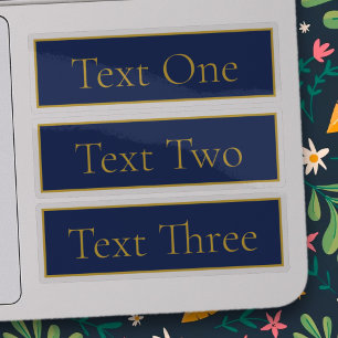 Navy Blue & Gold Name Clear Transparent