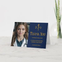Navy Blue Gold Osteopathic Graduation Photo