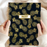 Navy Blue Gold Pineapple Personalised Yearly Planner<br><div class="desc">Stay organised and stylish with this navy blue and gold pineapple personalised yearly planner. Perfect for women who appreciate elegant and unique designs, this planner combines luxury with practicality. The chic navy and gold pineapple artwork adds a touch of sophistication to your daily scheduling. Personalise it with your name for...</div>