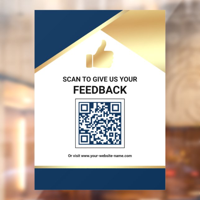 Navy Blue Gold QR Code Customer Feedback Review (Sheet 2)
