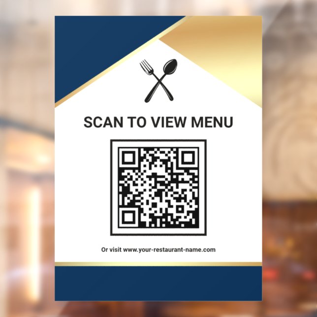 Navy Blue Gold Restaurant Digital QR Code Menu (Sheet 2)