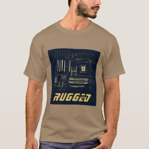 navy blue gold Rugged Geek   Circuit Board   Tech T-Shirt