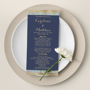 Navy blue gold silver holographic glitter program