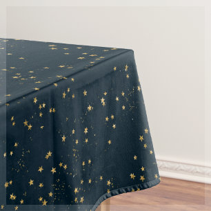 Navy Blue & Gold Stars Tablecloth