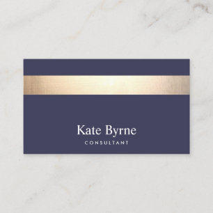 Navy Blue - Gold Stripe Modern Stylish  Business Card