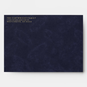 Navy Blue & Gold Textured Matching Memorial Envelope