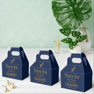 Navy Blue Gold Veterinary School Graduation Party Favour Box