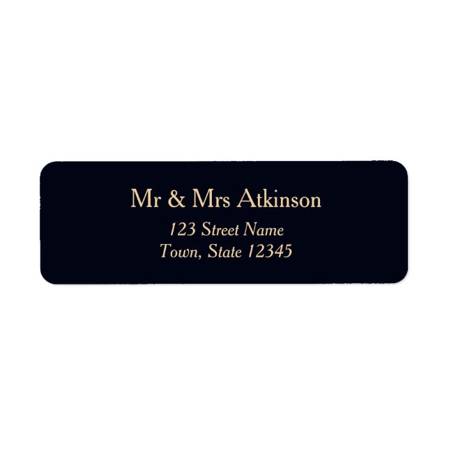 Navy Blue Gold Wedding Return Address Return Address Label (Front)