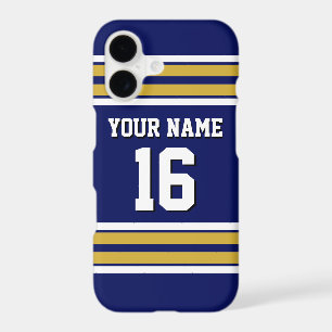 Navy Blue Gold Wht Team Jersey Custom Number Name