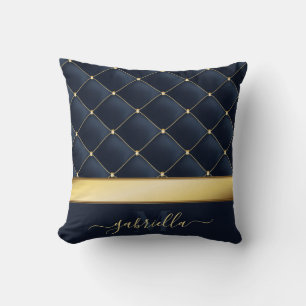 Navy Blue Golden  Cushion