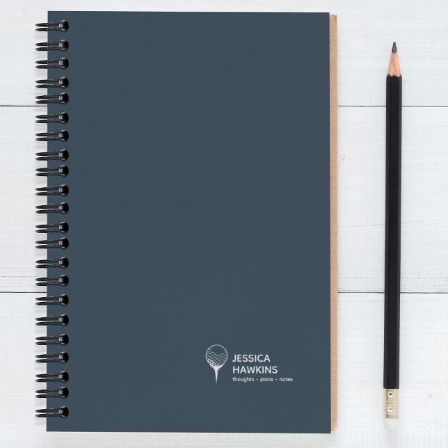 Navy Blue Golf Ball on Tee Personal Notebook (Creator Uploaded)