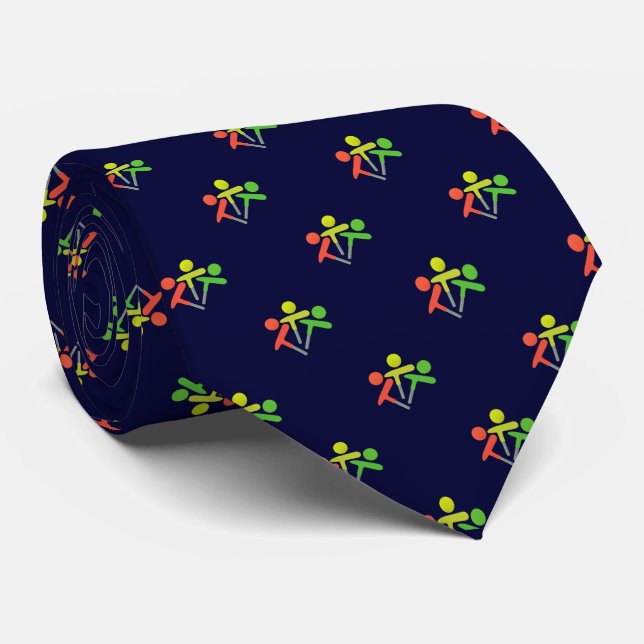 Navy Blue Golf Emblem Men's Work, Birthday Gift  Tie (Rolled)