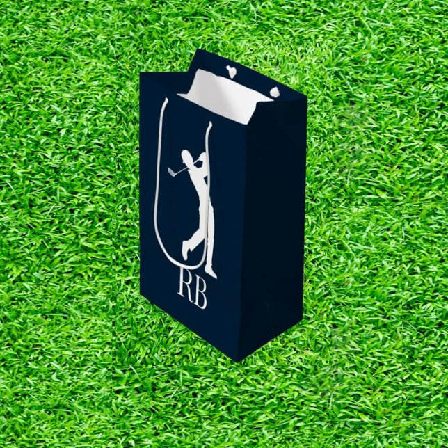 navy Blue Golf  Medium Gift Bag (Tee Off with Thoughtful Treasures!)