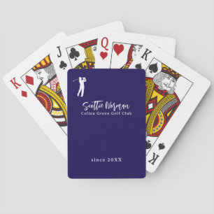Navy Blue Golfer Playing Cards